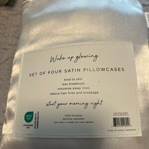 4 White Satin PIllow Cases